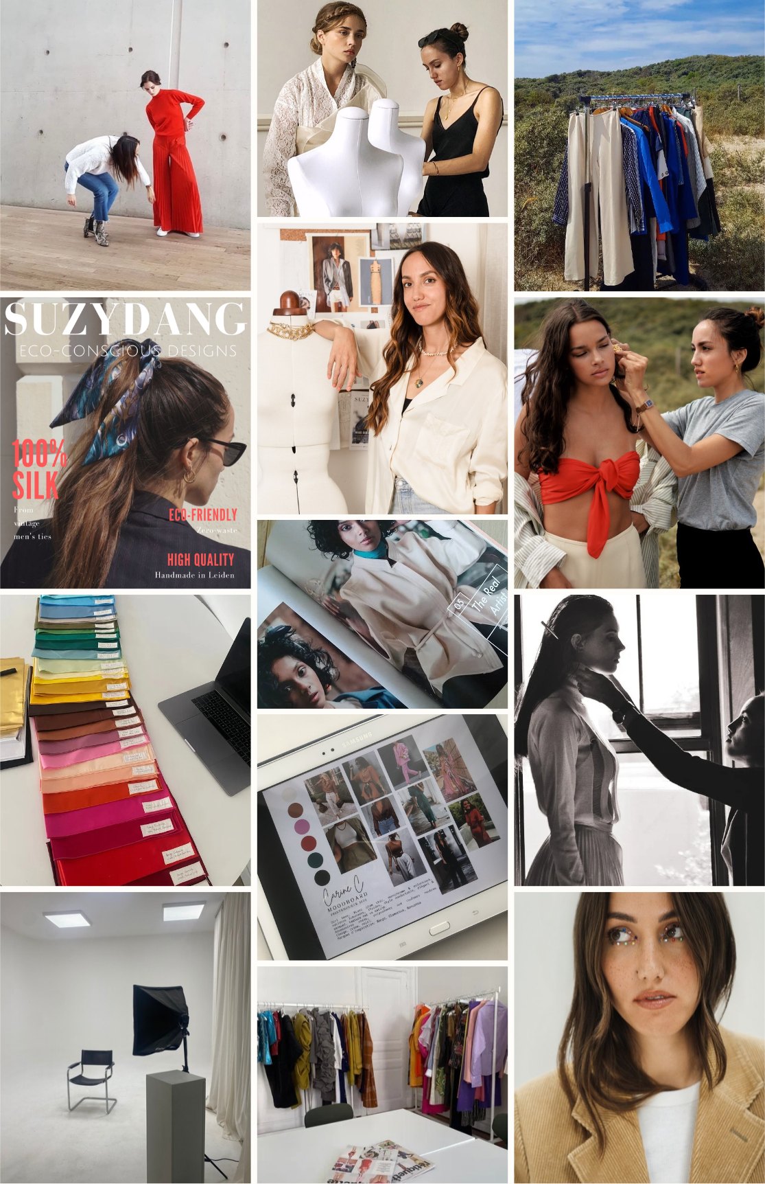 Suzy Dang au travail : stylisme photo, moodboards, nuanciers et portants